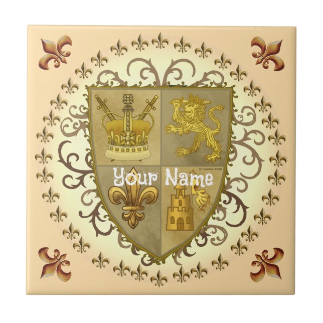 Lion Family Crest Surname (Frente)