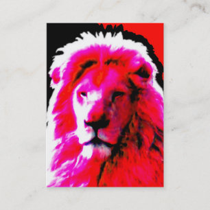 Lion Head cartão de visita preto rosa