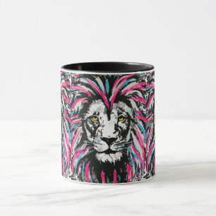 Lion Head Coffee Mug   Xícara de Leão Azul