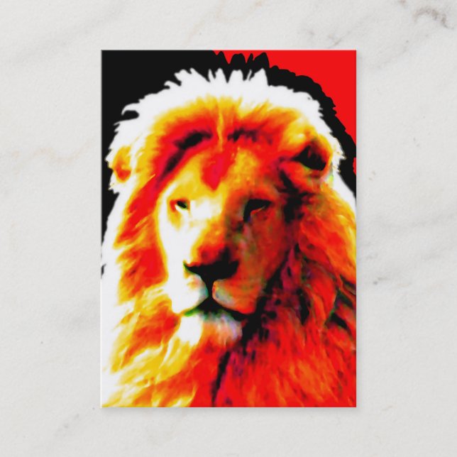 Lion Head Red cartão de visita branquelo (Frente)