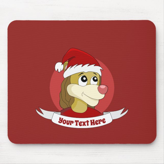 Lion holding a soccer ball cartoon mouse pad (Frente)