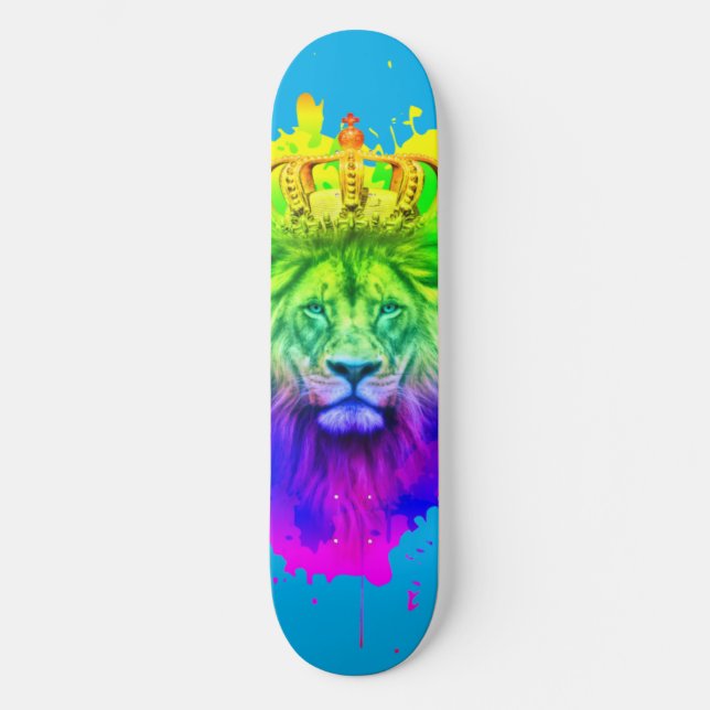 Lion King Skateboard Deck em Abstrato Cores! (Frente)