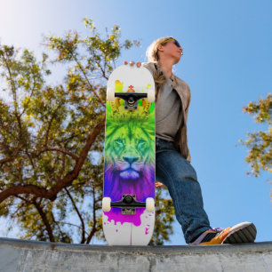 Lion King Skateboard Deck in Abstract Colors!