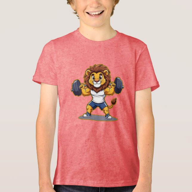 Lion Lifting Light Weights – Cute Gym Animal Illus (Frente)
