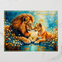 Lion Lioness, gatos selvagens natureza amam vida s