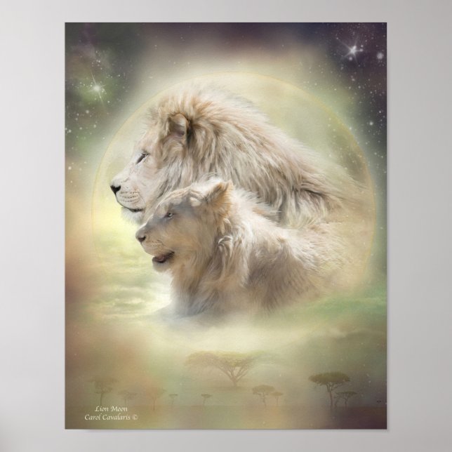 Lion Moon Art Poster (Frente)