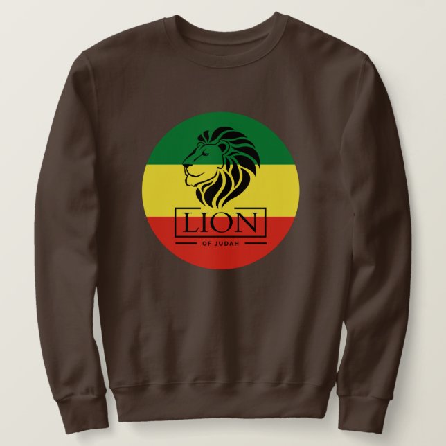 Lion of Judah Jah Rastafari Emperor Rasta suéter (Frente do Design)
