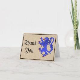 Lion Rampant Azure Cartões de agradecimentos