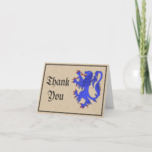 Lion Rampant Azure Cartões de agradecimentos
