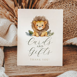 Lion Wild One Birthday Cards and presentes Sign