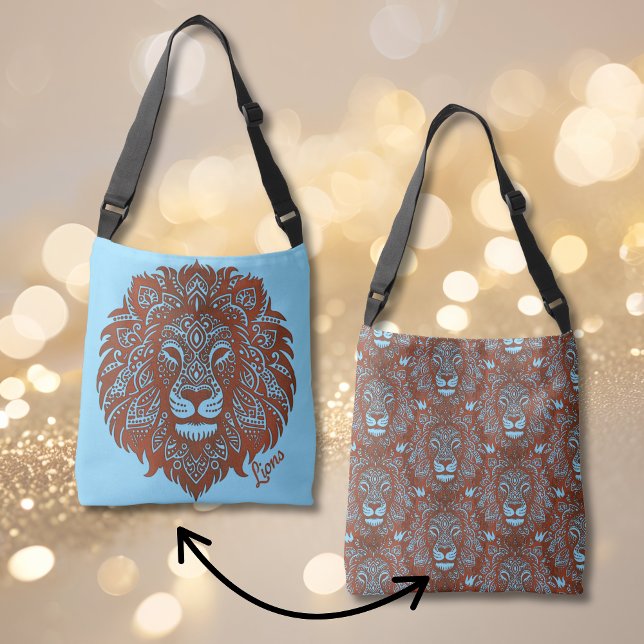 Lions Boho Cutout Faux Leather Crossbody Tote Bag (Criador carregado)