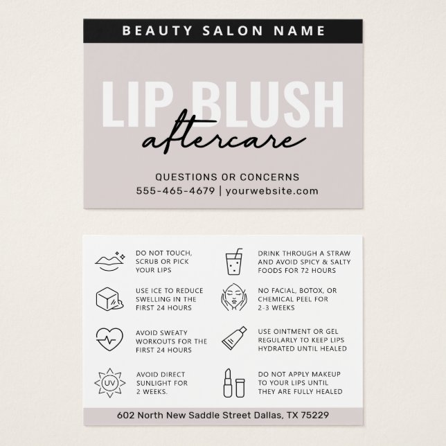 Lip De Creme Poderoso Após A Placa De Instrução De (Frente & Verso)