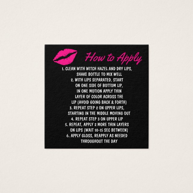 LipSense Como aplicar placas (Frente)