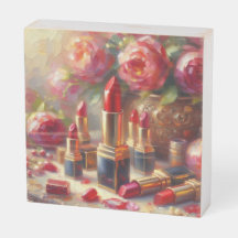 Lipstick e flores - pintura impressionista