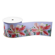 Lírio Aquarela Vermelho floral Lilás Roxo Oriental