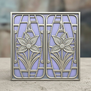 Lírio Floral Estilizado Art Deco #10 Violeta ID119