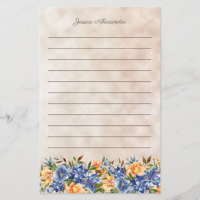 Lírio-tigre Laranja Azul Floral Envelopes Personal (Frente)