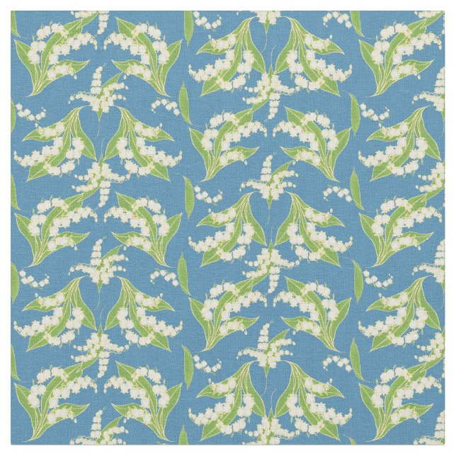 Lírio---Vale à moda no tecido floral azul (Detalhe)