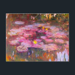 Lírios Aquáticos Roxos de Monet Cartão Postal<br><div class="desc">Cartões-postais das Lírios Aquáticos Roxos de Monet. Pintura a óleo sobre tela de 1917. O impressionista francês Claude Monet permanece renomado e querido pelas pinturas de lírios aquáticos que criou em seu lago no jardim em Giverny. Esta pintura específica de lírios aquáticos é de 1917 e revela a mudança de...</div>