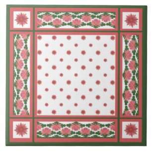 Lírios cor-de-rosa com Azulejo cerâmico branco
