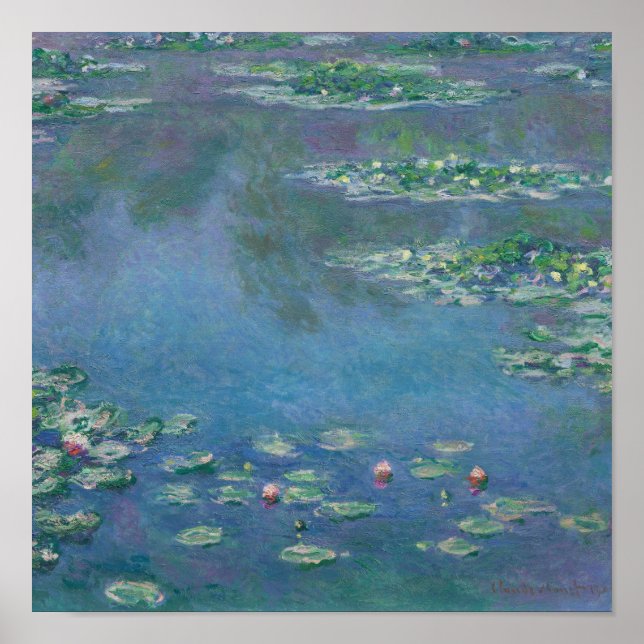 Lírios d'água, 1906, por Claude Monet - Poster (Frente)