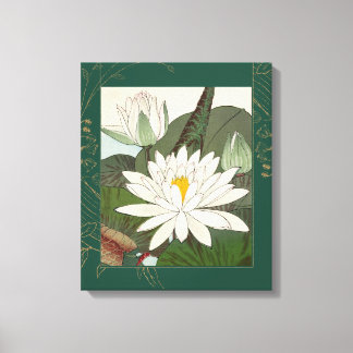 Lírios de água Impressão japoneses embelezados