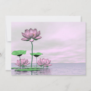 Lírios e flores lótus, cor-de-rosa - renderização