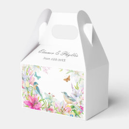 Lírios e Pássaros Caixa de Favoritos de Casamento