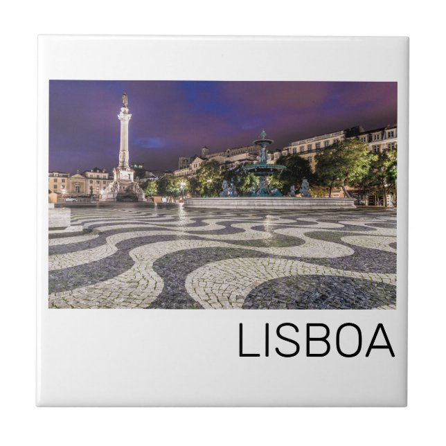 Lisboa Portugal Rossio Square Holiday Souvenir (Frente)