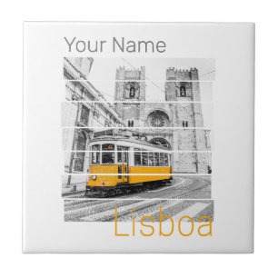 Lisboa Portugal Vintage Holiday Tram Souvenir