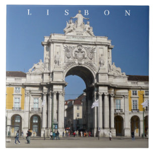 Lisboa Rua Augusta Arch vê azulejo cerâmico
