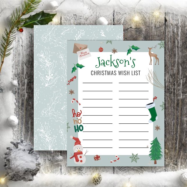 Lista de desejos de Natal para Crianças Editáveis (Criador carregado)