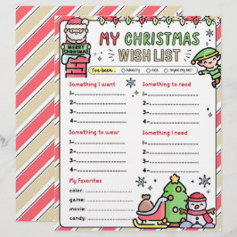 Lista de desejos de Natal para crianças Lista de P