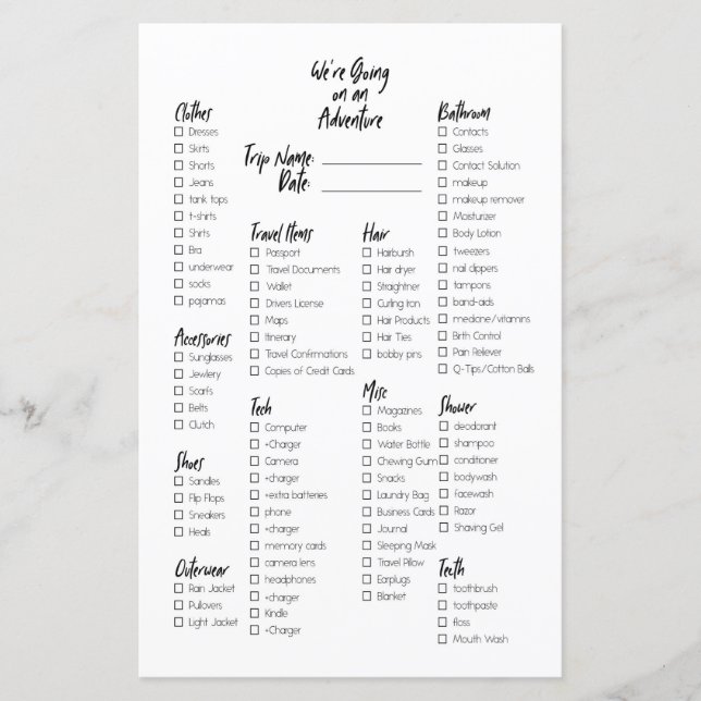 Lista de Embalagem de Diários de Bullet (Frente)