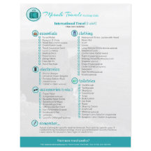 Lista de embalagem: Viagem internacional (1 adulto