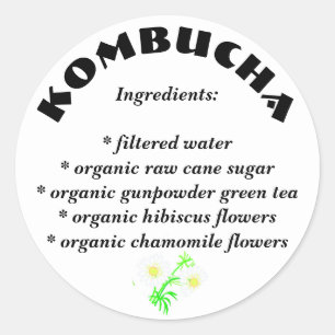Lista de Kombucha de etiquetas dos ingredientes