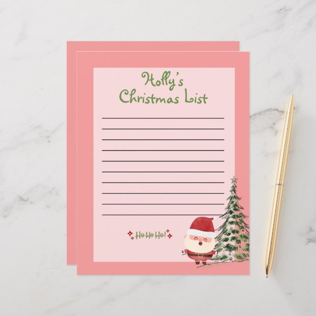 Lista de Natal Personalizada para Papais noeis (Frente/Verso In Situ)