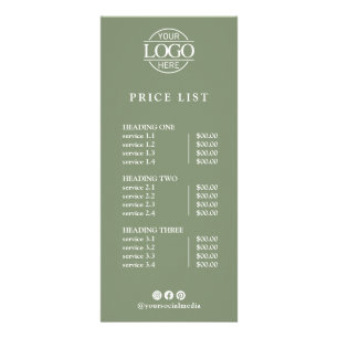 Lista de Preços de Menu com Logo Profissional Eleg