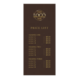Lista de Preços de Menu com Logotipo Profissional