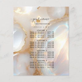 Lista de Preços de Menu em Bege Moderno com pedra 