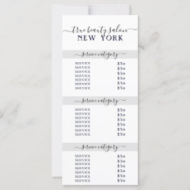 Lista de Preços de Salão da Cinza Branca Simples