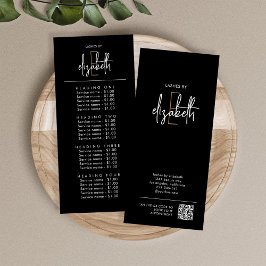 Lista de Preços de Serviços do Salão Cartão de Pra