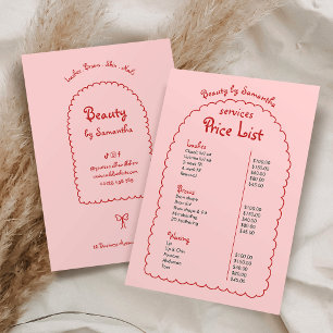 Lista de Preços do Boho Desenhado à Mão Rosa e Ver