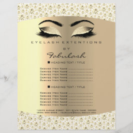 Lista de Preços do Folheto Branco do Lash Beauty D