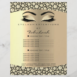 Lista de Preços do Folheto Sepia de Lash Beauty Di