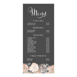 Lista de Preços do Menu Beauty Salon Beautician