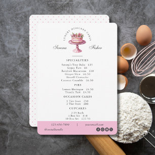 Lista de preços do menu Café do Logotipo do Cake B