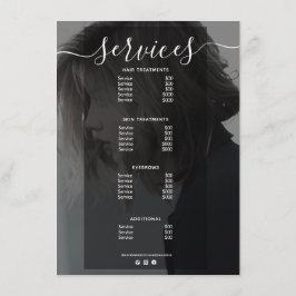 Lista de Preços do Menu de Serviço de Salão Simple