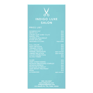 Lista de Preços do Menu de Serviço de Teto de Salã