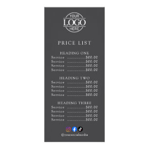 Lista de Preços do Menu do Salão de Logotipo de Ne